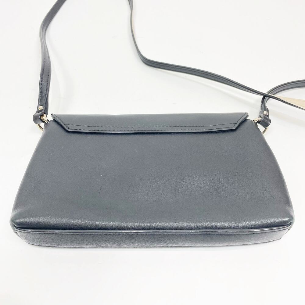 Kate Spade Newbury Lane Sally Crossbody Bag Turn Lock Black Soft Leather - Picture 3 of 7